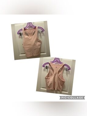 🍋 LIKE NEW Lululemon Ebb To Street Racerback Crop Tank - Pink Mist (?) - Sz 8